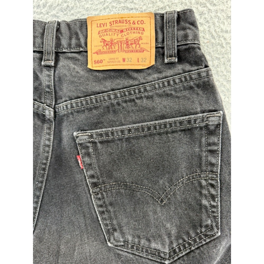 Vintage Levi's 560 Loose Fit Tapered Leg Black Denim Jeans Men Fit 28x31 90s Y2K